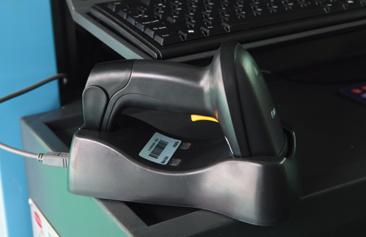 product-366-237 Manual code scanner for panel identification on the six sided CNC boring machine
